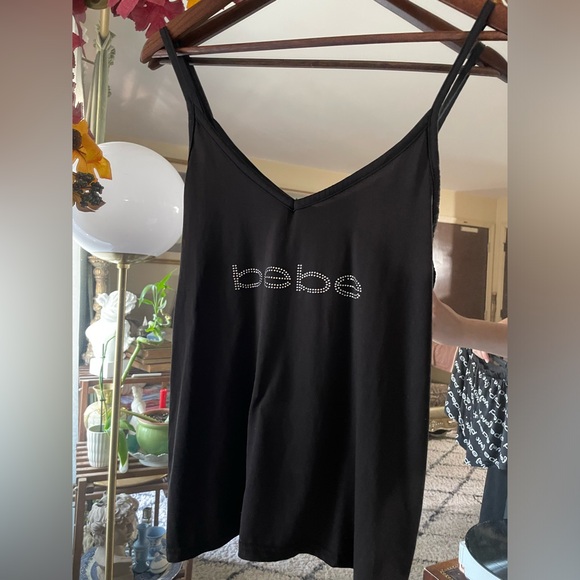 BEBE Black Pajamas - Shorts , Tank Top, and Robe Set - Picture 2 of 9